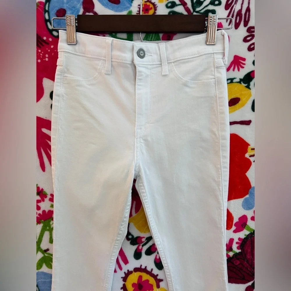 Hollister White High Rise Jegging Skinny Jeans Stretch W24 L28 - Picture 4 of 6